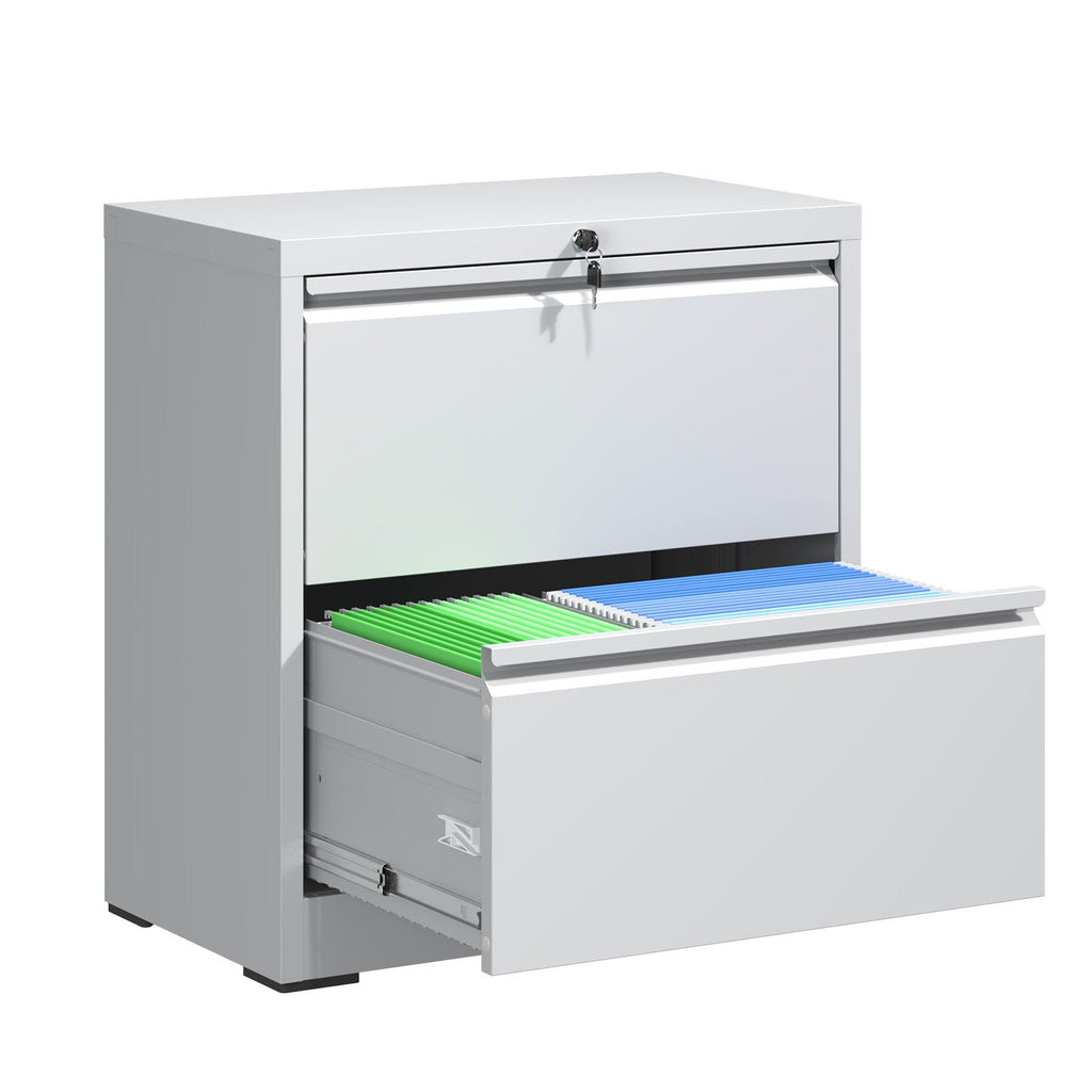 Premium Drawer Metal Lateral File Cabinet with Lock - Black or White