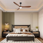 Smart Ceiling Fan with Lights and Quiet DC Motor - Light Brown, Black, or Dark Brown