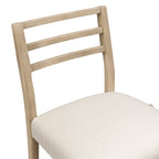 Ladder Back Counter Stool Set with Upholstered Seats - Farmhouse Style