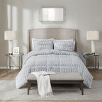 Twin/Twin XL Faux Fur Comforter Mini Set with Hypoallergenic Fill - Grey