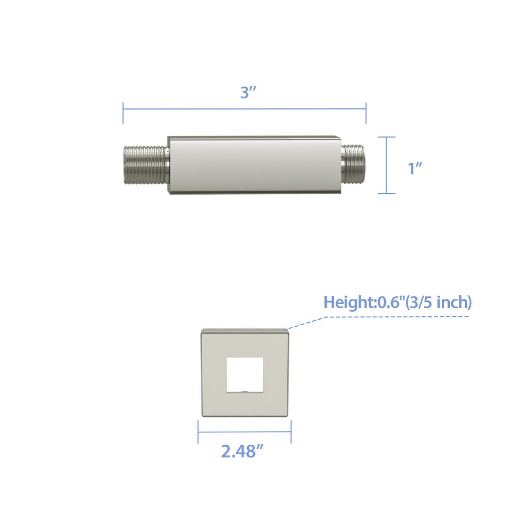 Ceiling Mounted Shower Arm with Flange Stainless Steel - Black or Gray