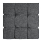 Modern Upholstered Deep Biscuit-style Tufted Ottoman with Square Profile - Gray or White