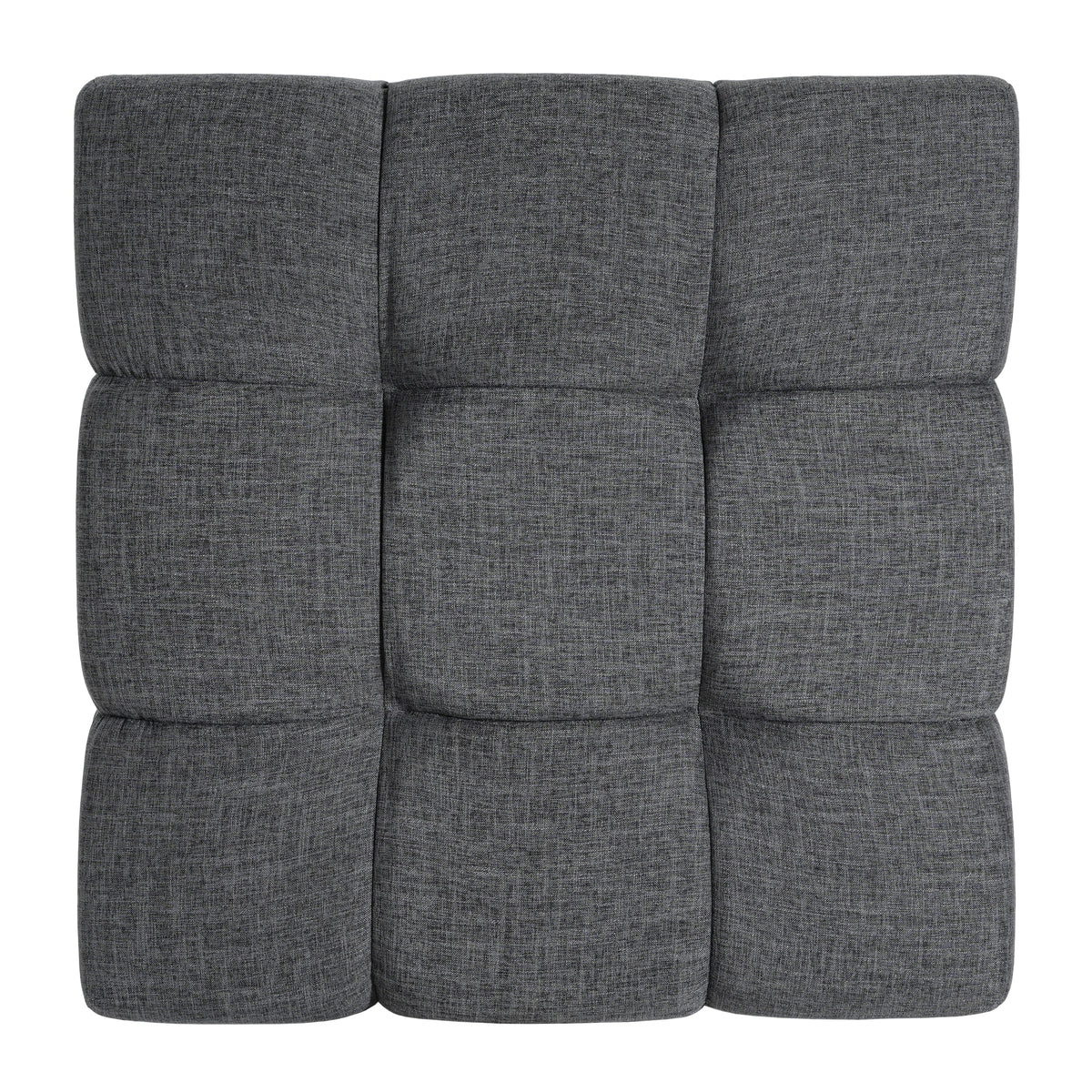 Modern Upholstered Deep Biscuit-style Tufted Ottoman with Square Profile - Gray or White