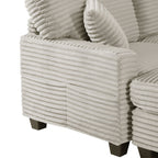 U-Shaped Upholstered Sectional Sofa with Movable Ottoman