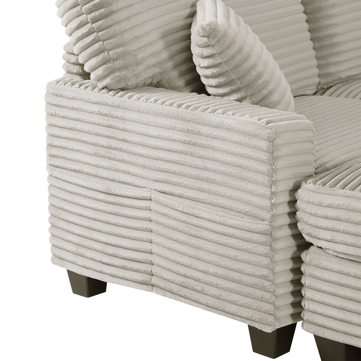 U-Shaped Upholstered Sectional Sofa with Movable Ottoman