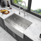Farmhouse 36" Kitchen Sink with Apron Front - Brushed Nickel