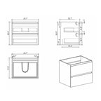 Alice Wall-Mounted Bathroom Vanity with Integrated Sink - Black or White