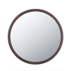 Circle Wall Mirror with Wooden Frame - Black, Light Brown, Dark Brown