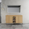 60-Inch Freestanding Bathroom Cabinet with Soft Close Doors & Open Storage - Oak