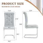 Elegant Design Upholstered Dining Chairs with Crystal Details - Multiple Colors