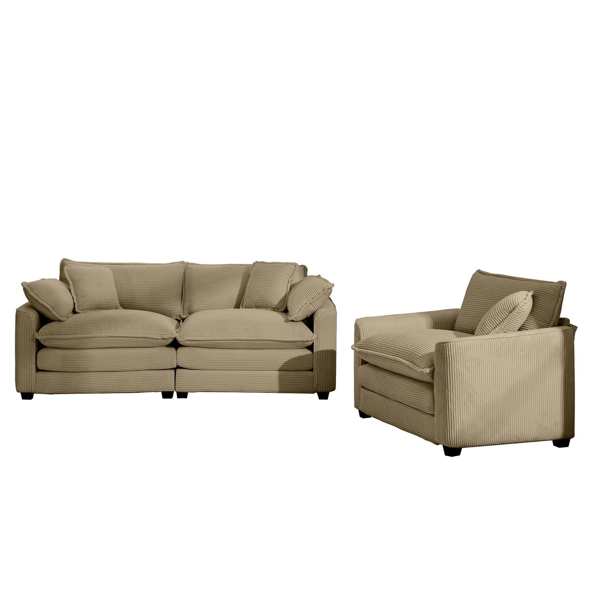 Oversized Deep-Seat Fabric Sofa & Chair Sets