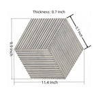 Hexagon Natural Stone Marble Decorative Tile Set with 3D Fluted Texture - Gray or White