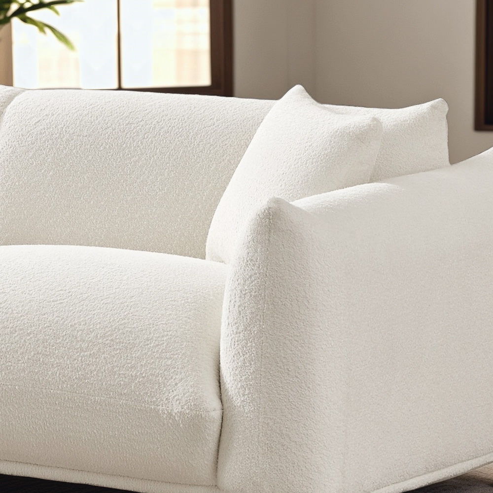 Mid-Century Modern Luxury Sofa with Tufted Design - Light Brown or White