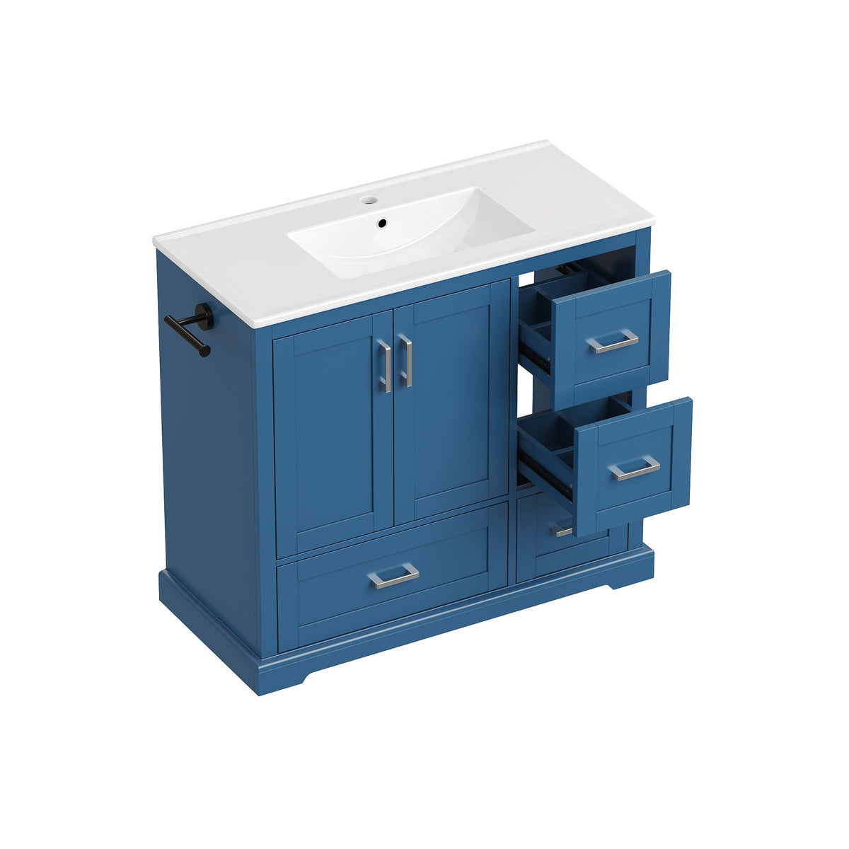 42" Bathroom Vanity with Ceramic Sink - Navy Blue
