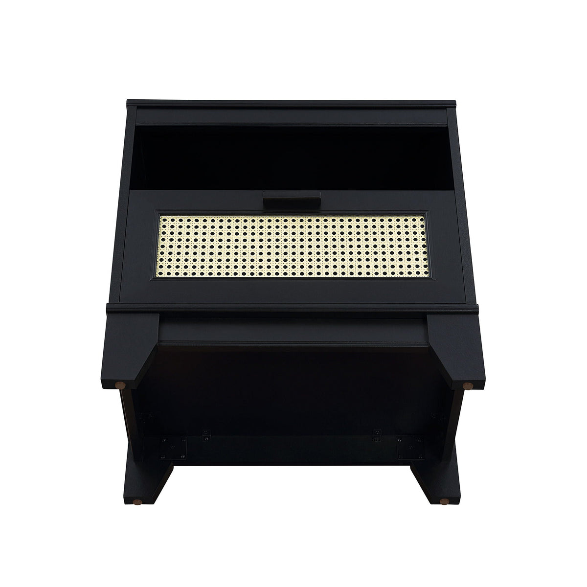 Modern Cane Accent Nightstand with 1 Drawer - Black or Light Brown
