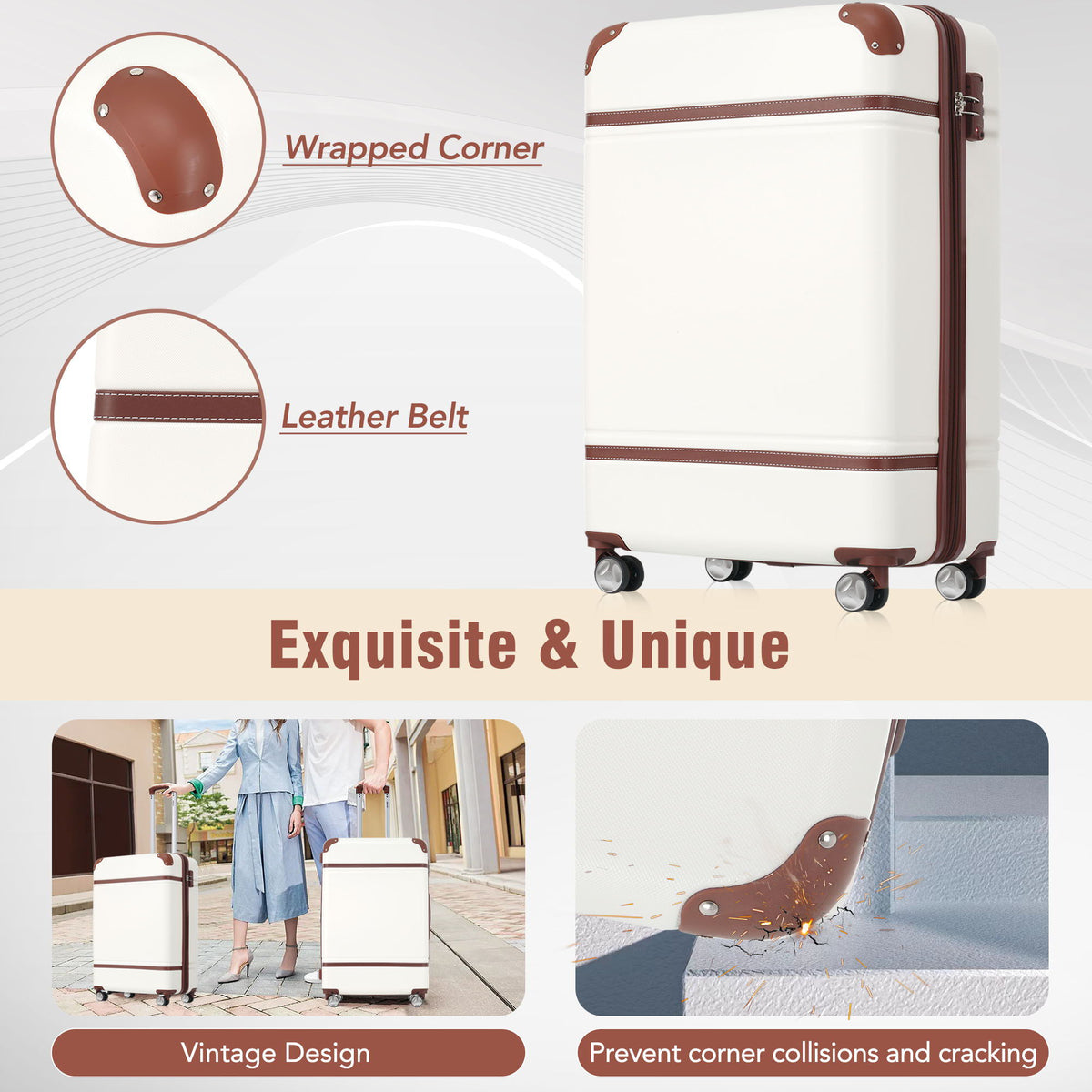 Hardshell Luggage Set 3-Piece Spinner with TSA Lock - Lightweight, Multiple Colors