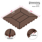 Interlocking Deck Tiles with Easy DIY Installation - Dark Gray or Dark Brown