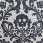 Baroque Skull Damask Accent Pillow with Removable Cover - Black & White