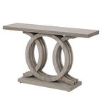 Console Table with Geometric Base for Living Room - Gray