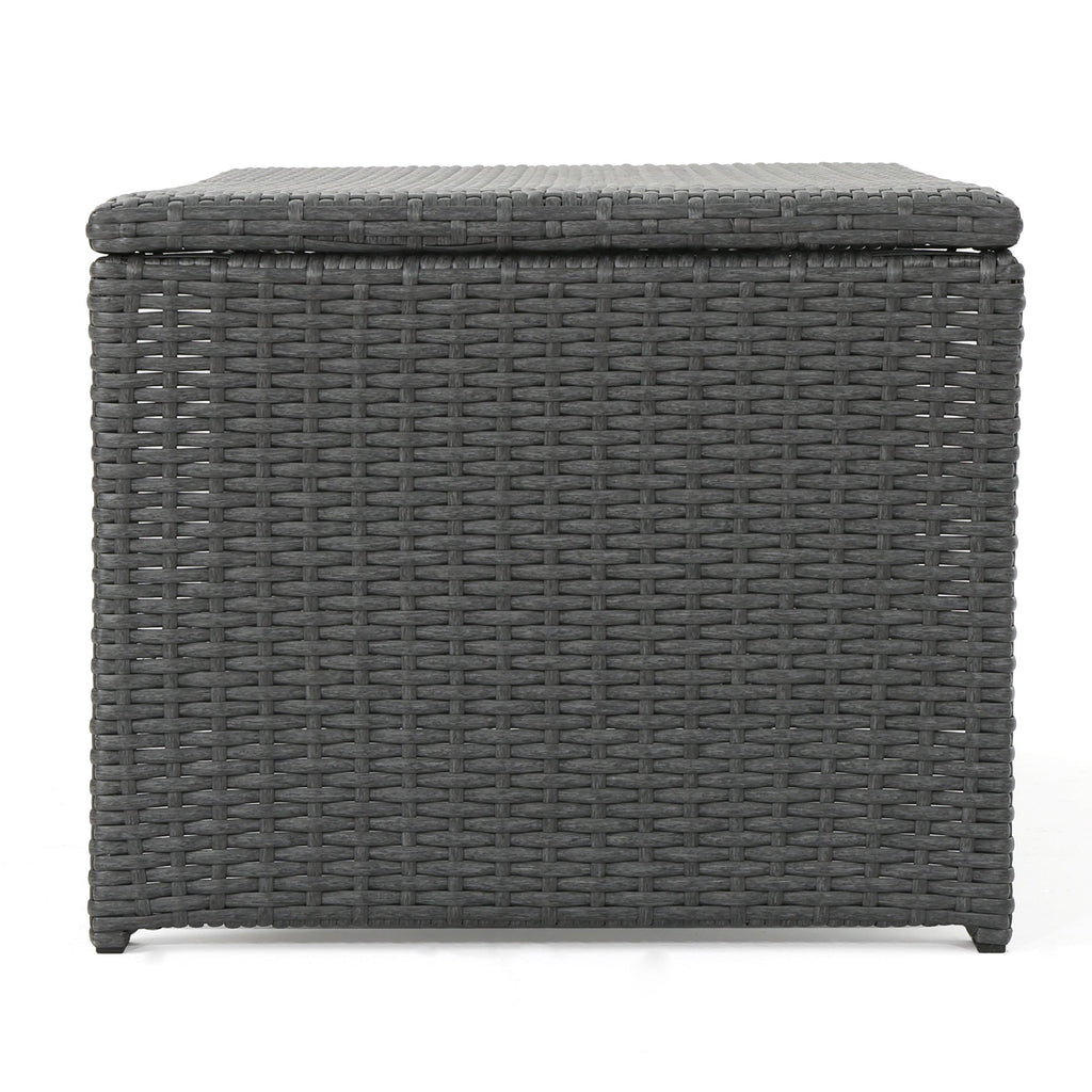 St Lucia Outdoor Dining Table with Open Shelf Storage - Grey