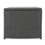 St Lucia Outdoor Dining Table with Open Shelf Storage - Grey