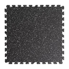 0.79 Inch Thick Gym Floor Mats with Interlocking Design - Black