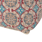 Handcrafted Fabric Accent Pouf with Rustic Elegance - Multicolor