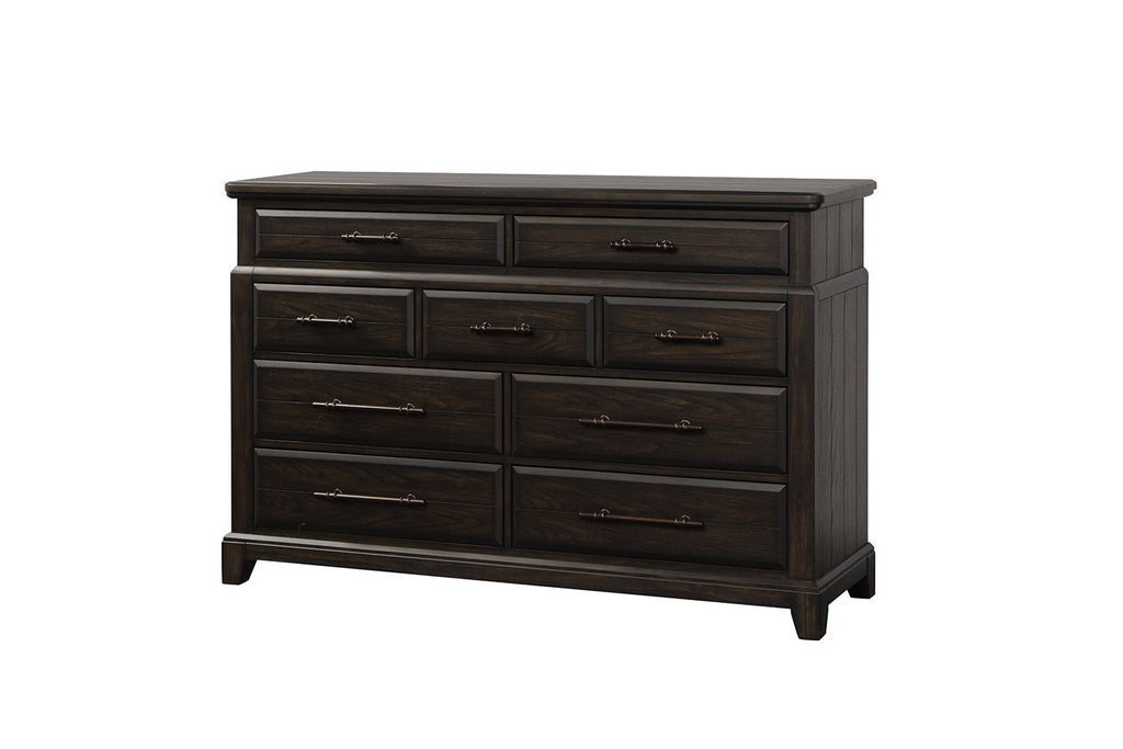 Mahogany 9 Drawer Dresser with Ample Storage - Mahogany