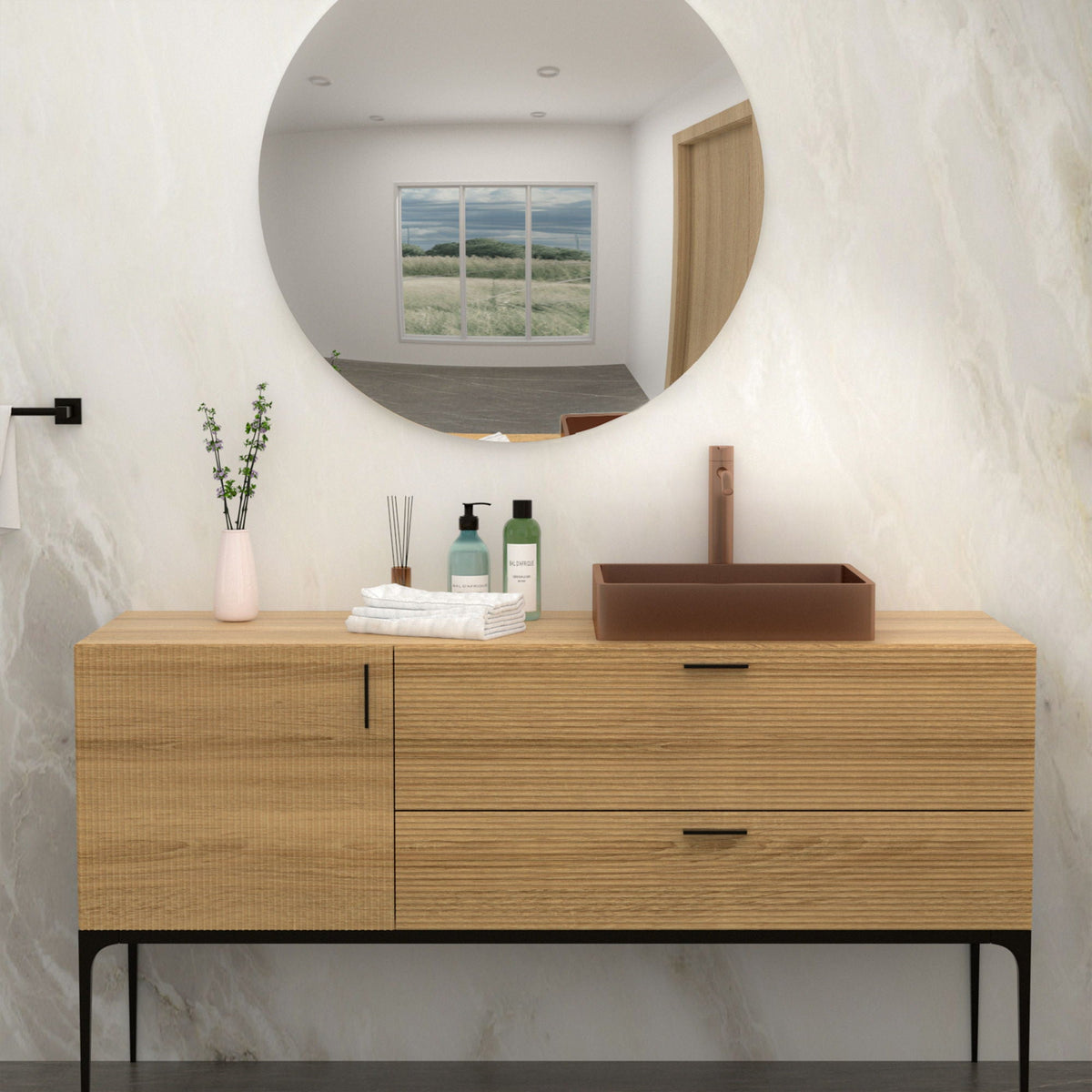 Stainless Steel Bathroom Sink with Pop Up Drain - Rose Gold 19" x 15"