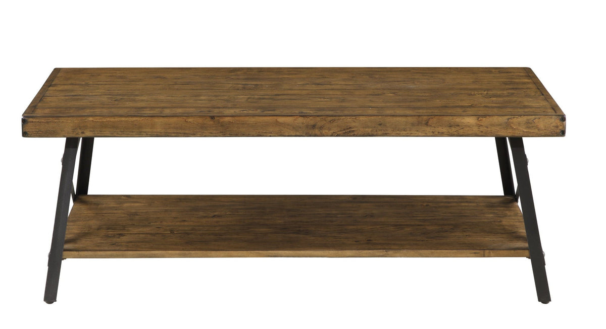 Modern Rustic Style Coffee Table with Spacious Top - Light or Dark Brown