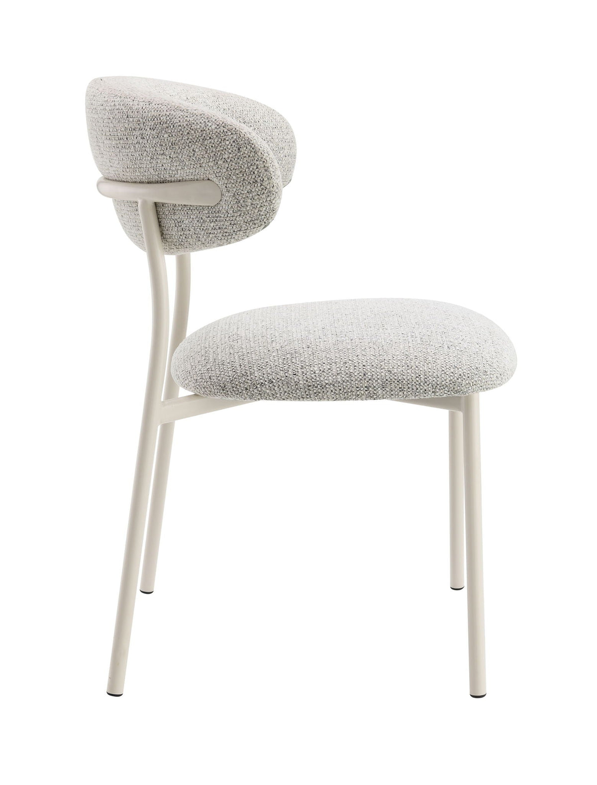 Fabric Side Chair Set with Padded Seat - Light Gray