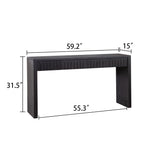 Modern Console Table with 4 Drawers - Wood Finish