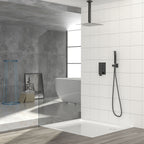 Modern Dual Shower Head System with 16" Ceiling Mount - Multiple Finishes