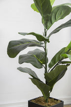 35" Artificial Fiddle-Leaf Fig Potted Plant with Realistic Green Leaves - Green
