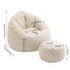 High Pressure Foam Bean Bag Sofa Chair with Footrest – Multiple Colors