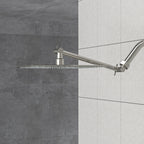Luxury Rain Shower Head with Adjustable Arm - Brushed Nickel