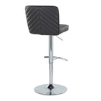 Contemporary Adjustable Barstool Set with Swivel & T Footrest - Black, White, Beige