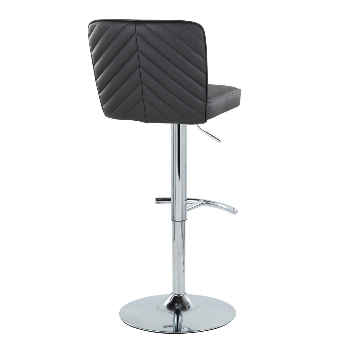Contemporary Adjustable Barstool Set with Swivel & T Footrest - Black, White, Beige