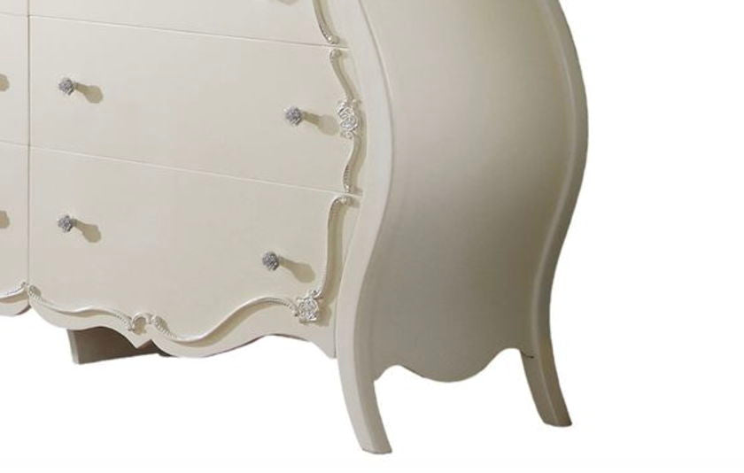 Edalene White Dresser with Six Drawers - White
