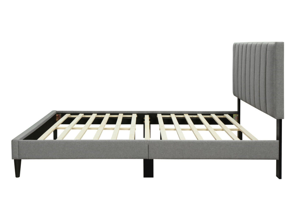 Full Size Upholstered Bed with USB Charging - Dark Gray