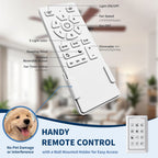 Flush Mount Ceiling Fan with LED Light and Remote Control - Black, White, Pearl Silver