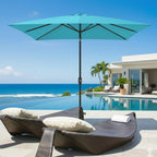 Rectangular Patio Umbrella with Crank Tilt - UV-Resistant Canopy