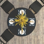 Expandable Oval Farmhouse Dining Table with Removable Leaf and X-Shaped Base - Black