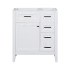 30" Bathroom Vanity Cabinet Base with Drawers - White