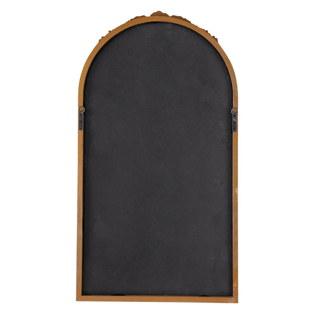 Hand Carved Rose Antique Arched Mirror Frame with Intricate Carvings - Black or Light Brown