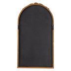 Hand Carved Rose Antique Arched Mirror Frame with Intricate Carvings - Black or Light Brown