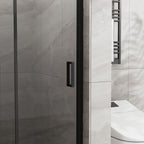 Frameless Glass Shower Door Bifold with Zinc Alloy Handle - Pearl Silver or Black