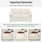 Modern Loveseat Sofa with Side Storage Pockets - Green, Beige, or Dark Gray