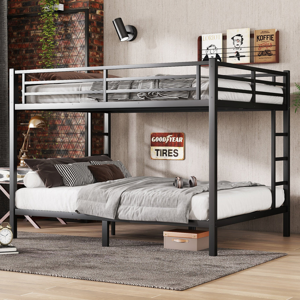 Metal Queen Over Queen Bunk Bed for Teens and Adults