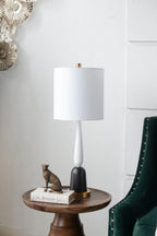 Teardrop Silhouette Table Lamp with Black and Gold Base - Black/Gold